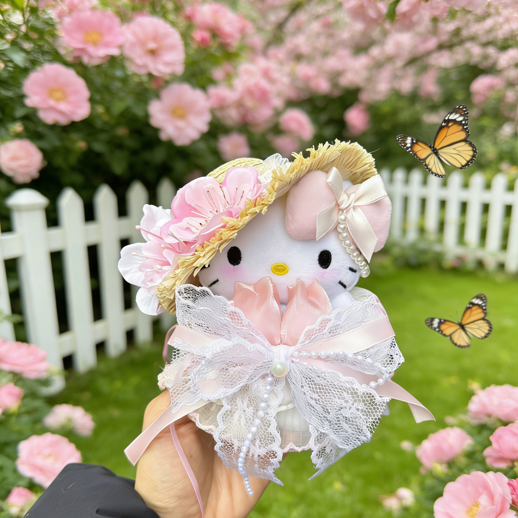 【送礼袋】桃桃花嫁正版三丽鸥hellokitty情人节礼物毛绒挂件