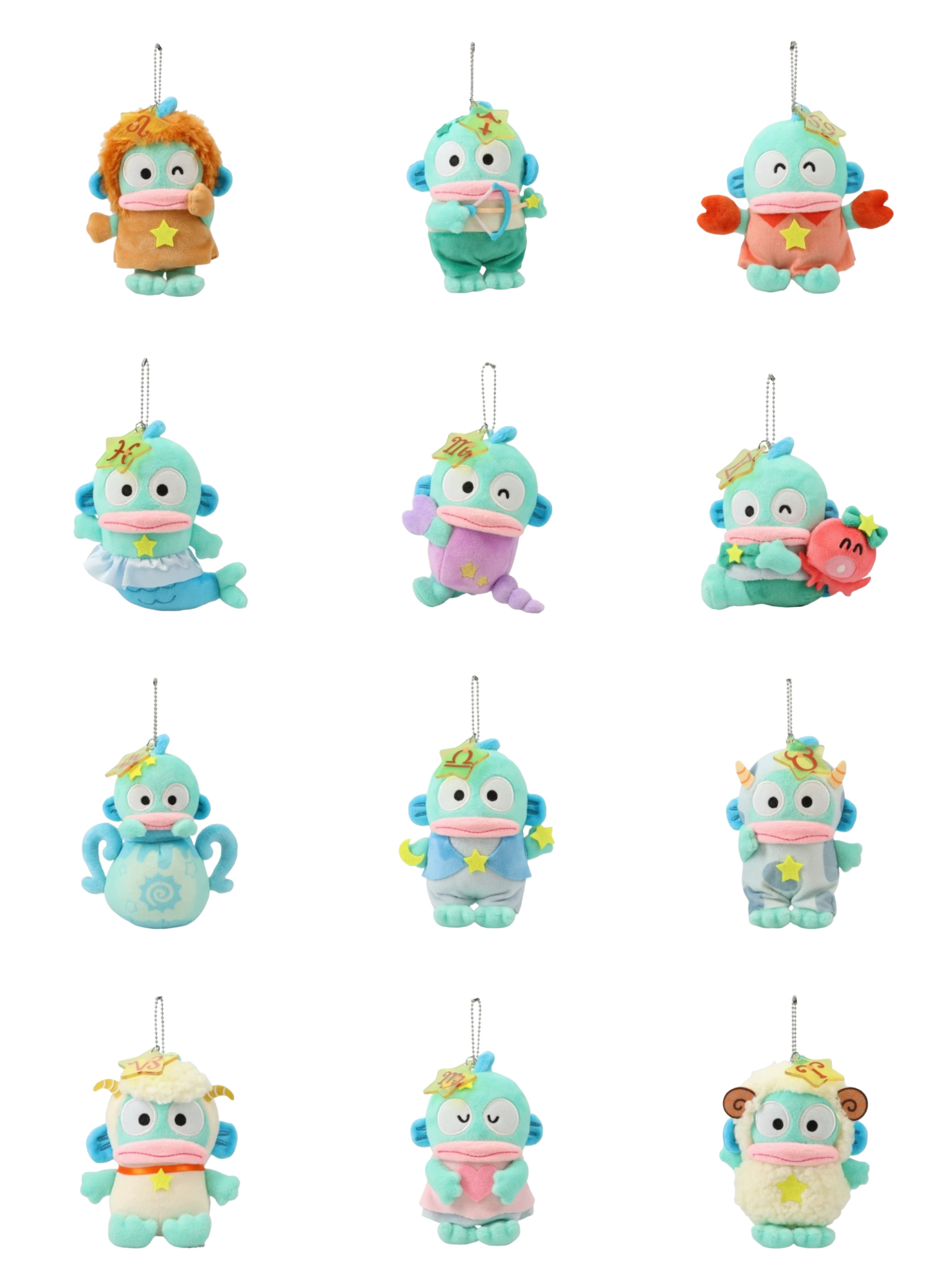 现货 sanrio三丽鸥Avail联名12星座系列限定半鱼人丑鱼汉顿挂件