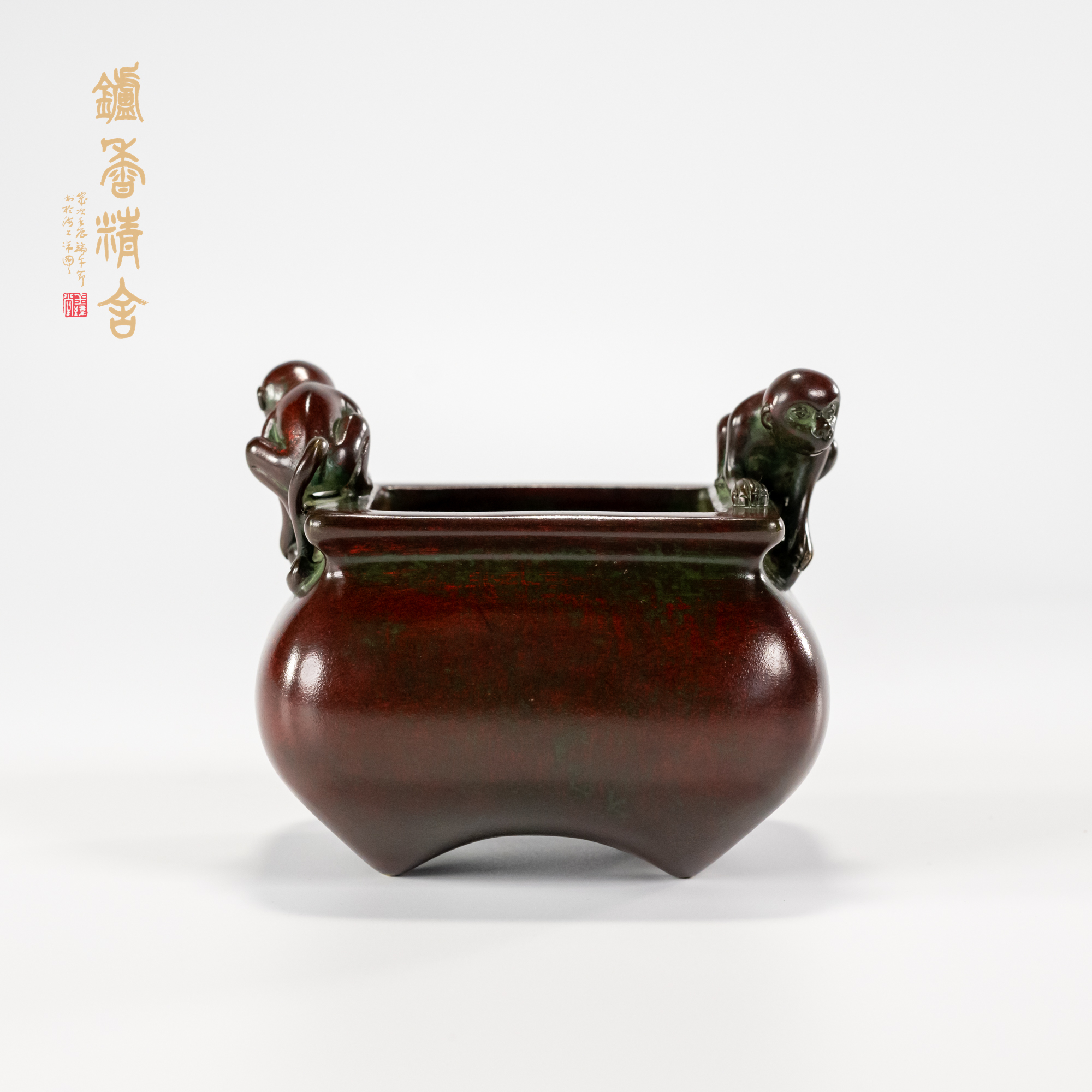 仿古 猴耳小方炉