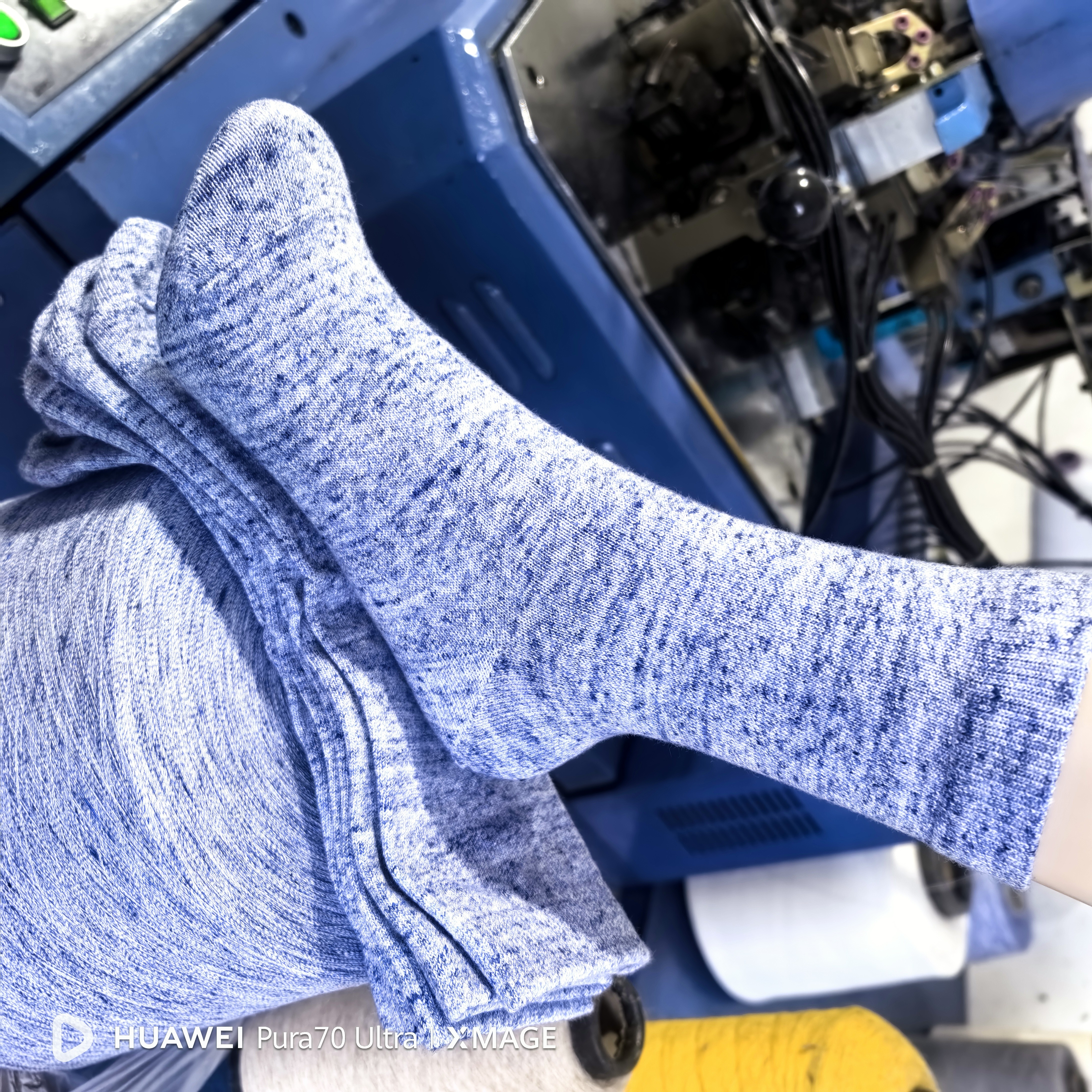 8双装夹花段彩蓝34到38码抗菌防臭男女同款加厚加长安纶纱线袜