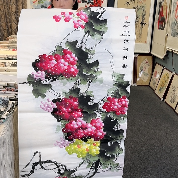 纯手绘国画作品好看四尺