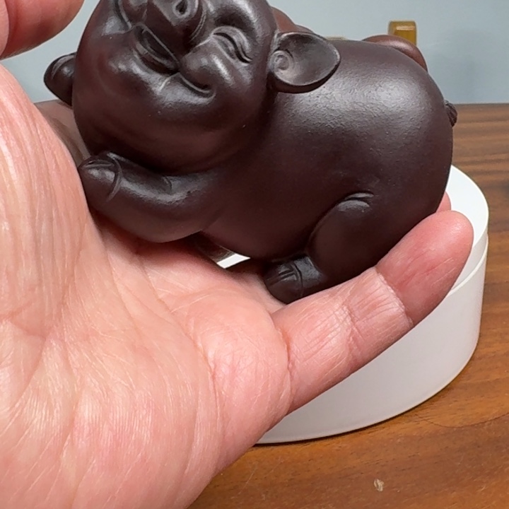 乘***浪紫砂茶壶茶宠小猪紫泥123
