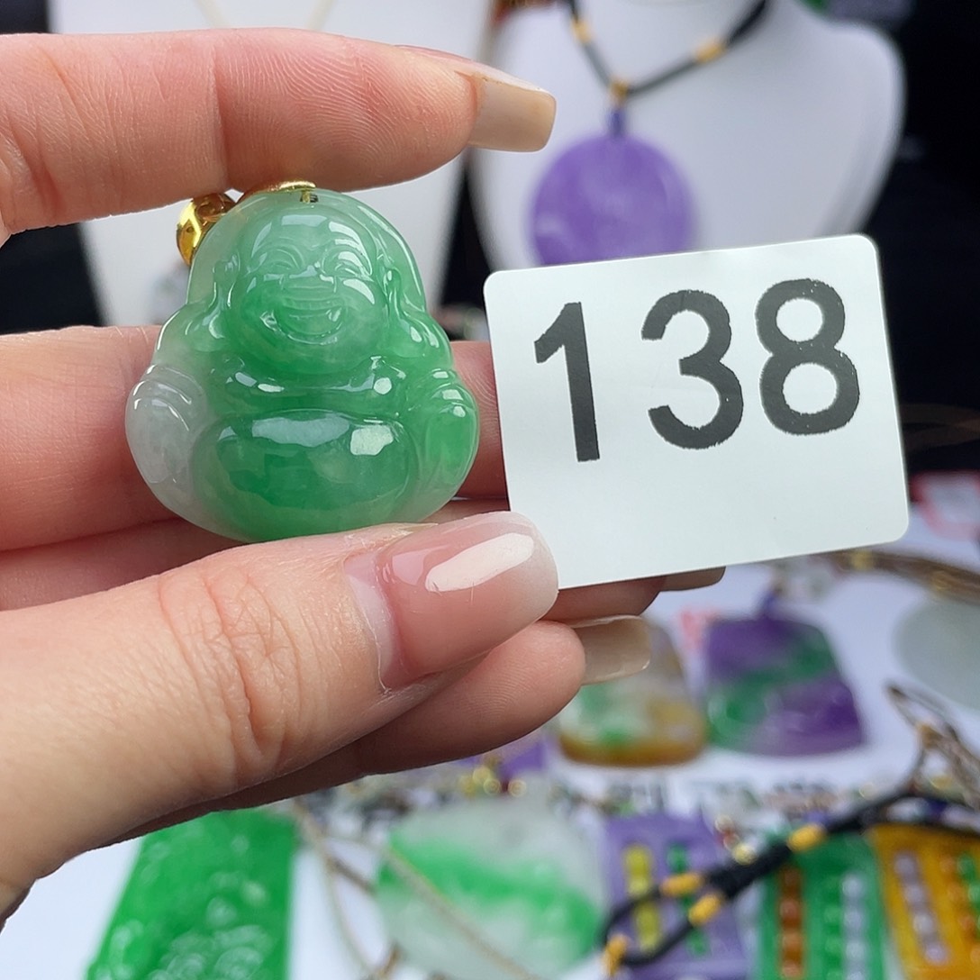 翡翠未镶嵌吊坠(赠链)