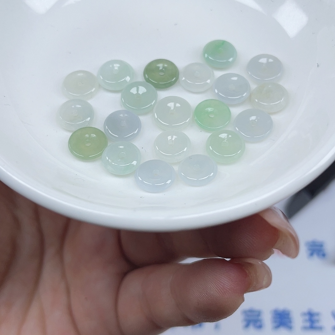 翡翠散珠翡翠平安扣20颗