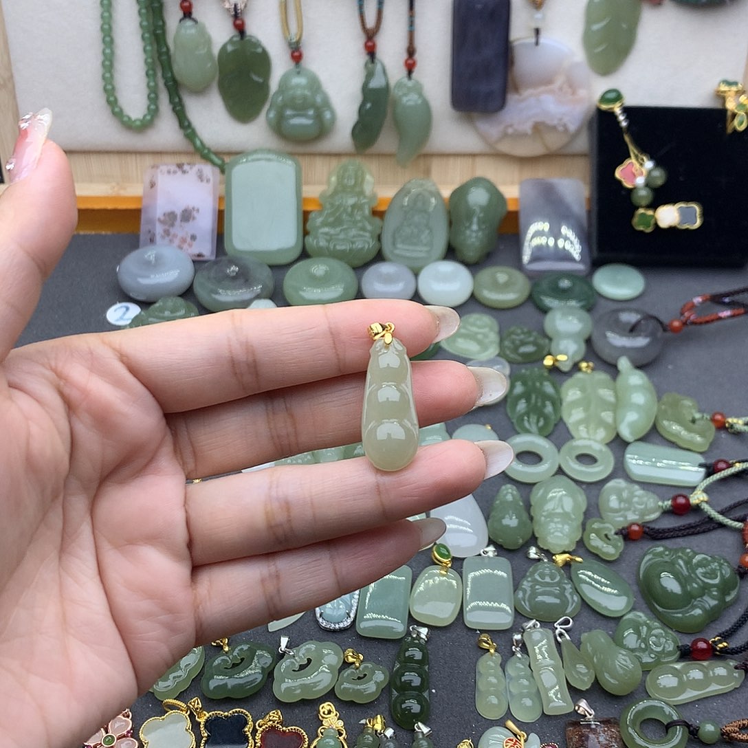 和田玉吊坠(不含链)银S925镶嵌