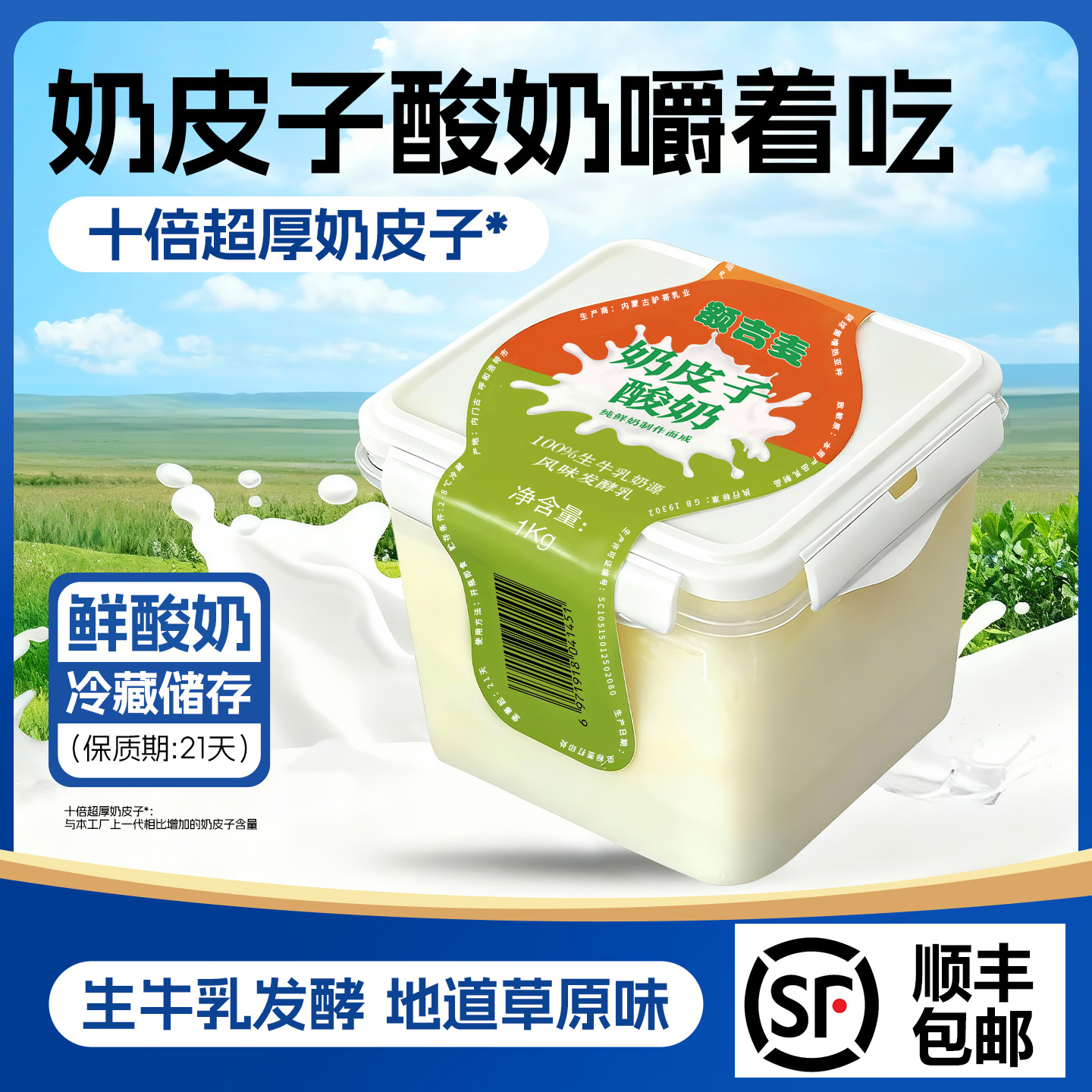 【内蒙直发 坏单包赔】十倍奶皮子酸奶异域风味营养特产非干噎酸奶 