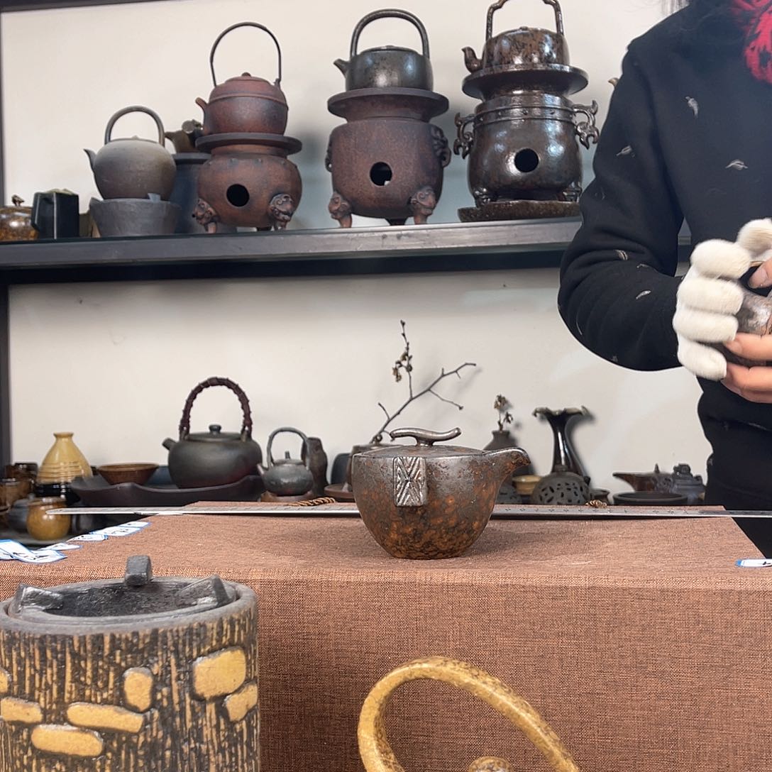 紫泥茶壶紫砂粗陶茶器