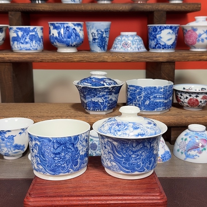 杯青**里现代景德镇陶瓷盖碗