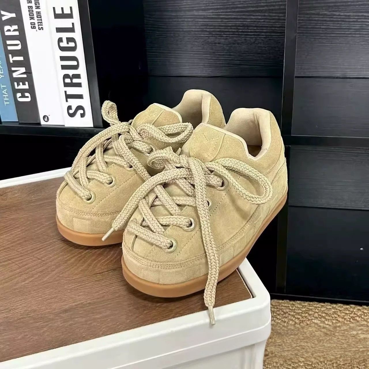 胖丁真皮面包鞋女2025秋冬新款休闲运动鞋厚底增高阿甘板鞋鞋子