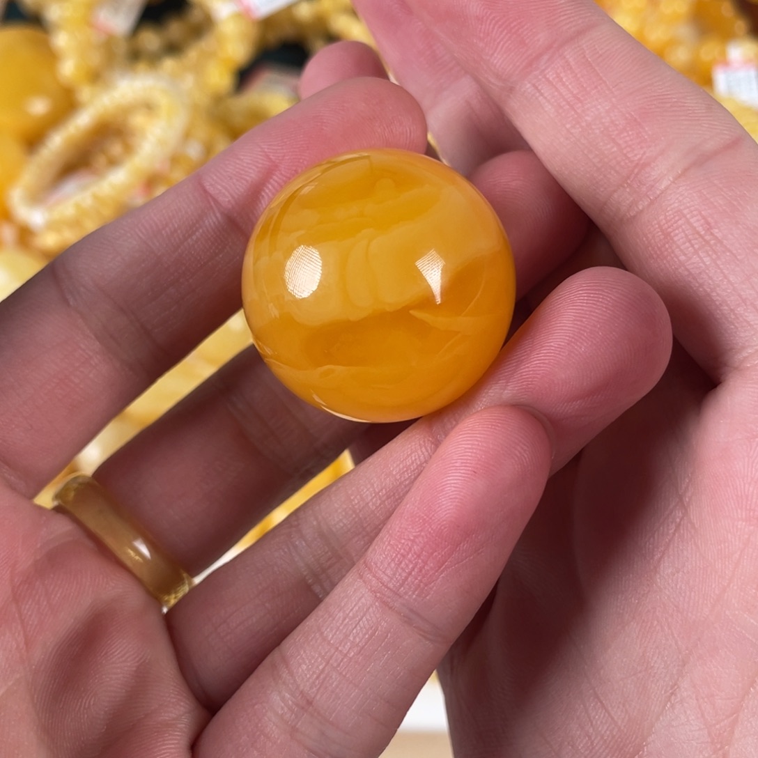 蜜蜡裸石未镶嵌直径31+ 定制打孔不退换