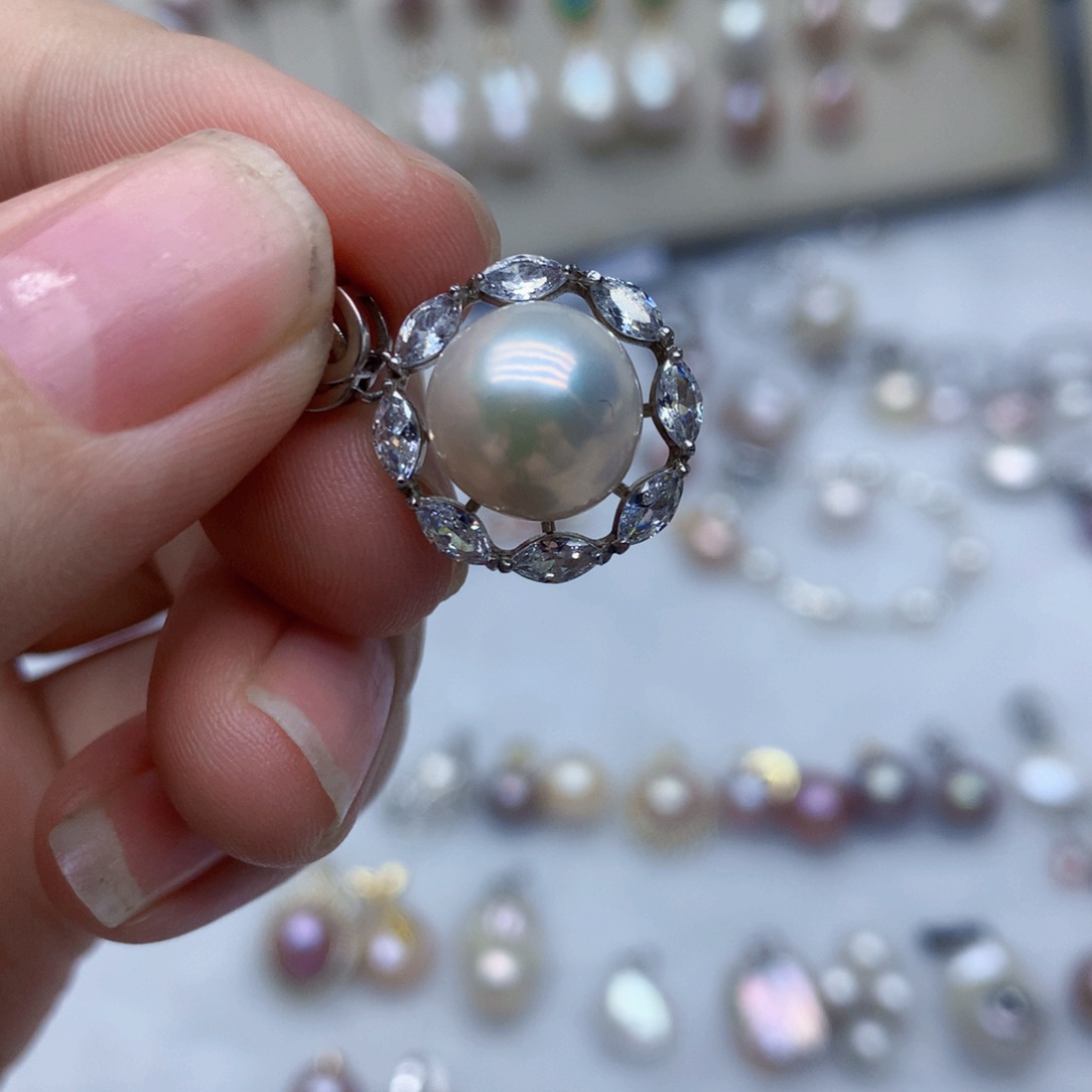 淡水珍珠颈饰银S925镶嵌