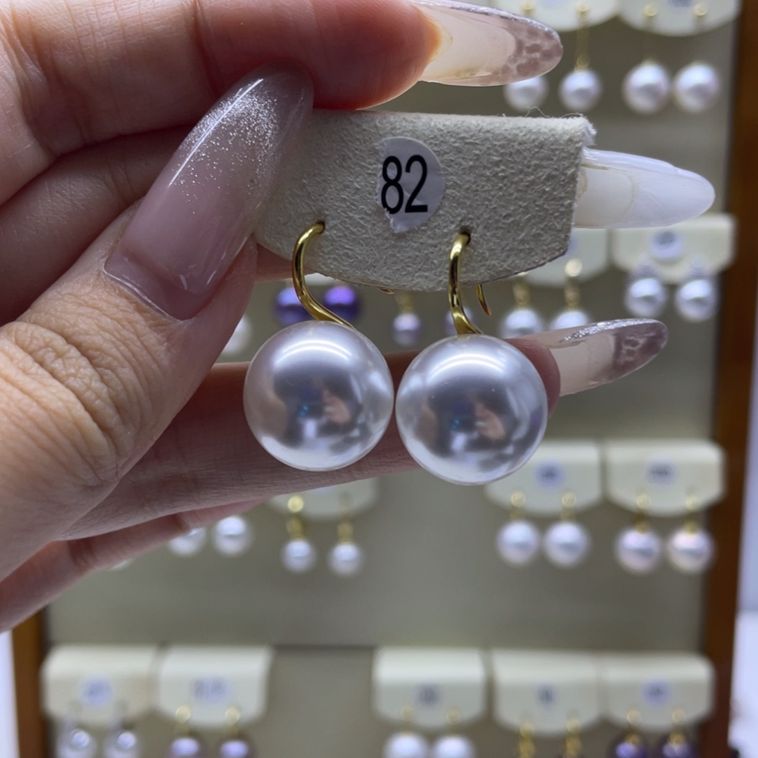 淡水珍珠耳饰银S925镶嵌