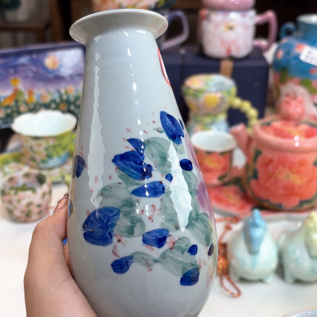 风***思景德镇手绘高温釉下彩陶瓷茶具