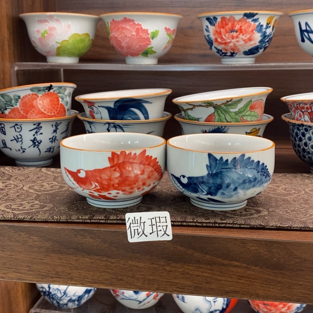 釉下彩老陶泥手工绘制