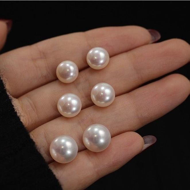 925银针贝珠耳钉白珠耳坠新款耳饰