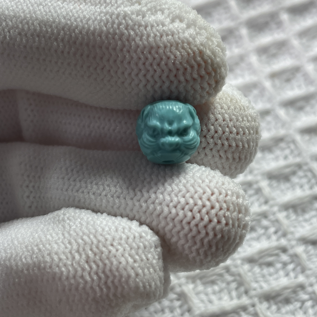 原矿绿松石吞金兽8+