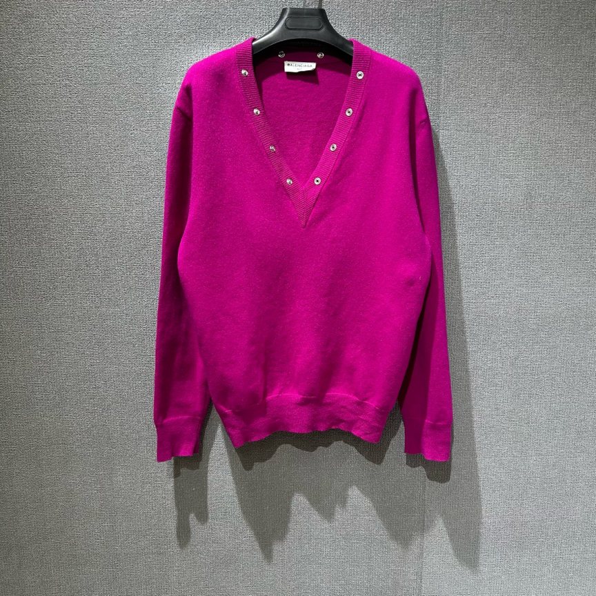 未使用 Balenciaga/巴黎世家 （pm）V领羊毛毛衣 全新36码/7085