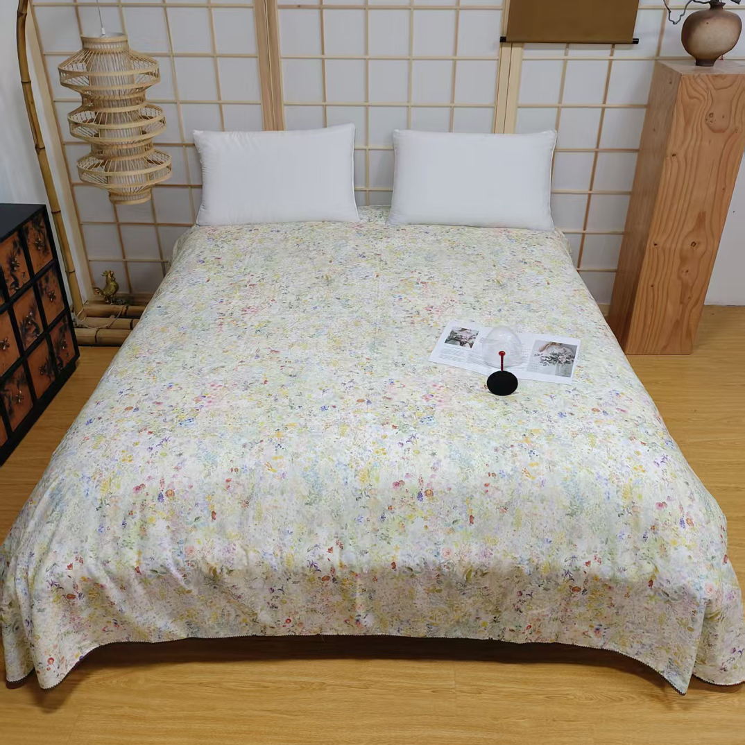 百支彩缎印花双人床单245*250微瑕～D539（安妮仙镜 黄）