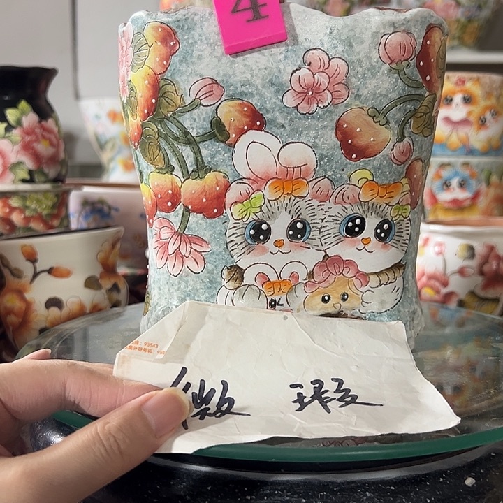 景德镇幸运花盆手绘盆