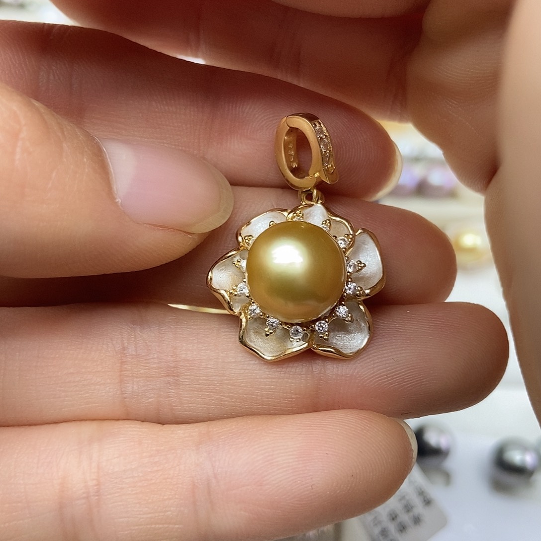 海水珍珠吊坠(不含链)银S925镶嵌