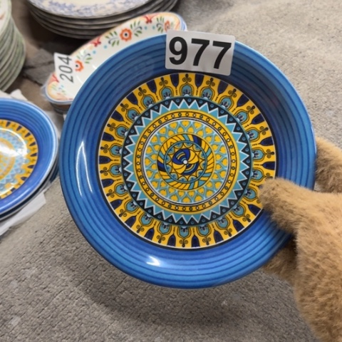 泥塑磁州窑出口尾货盘一个