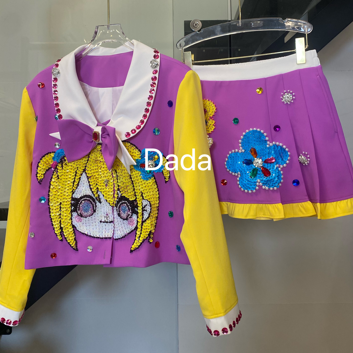 Dada设计款新款个性款休闲时尚百搭洋气可爱套装C15935