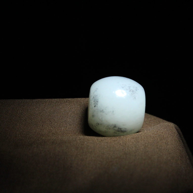【苹果圆珠】天然青花籽玉锁骨项链配珠手串单珠21.5×19mm重15.98g