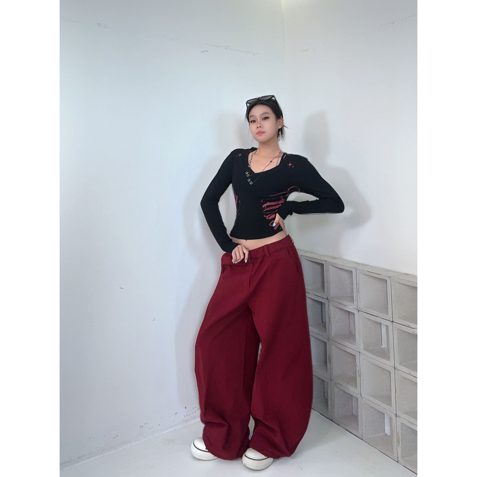 【达人专属】CV新广场舞潮牌暖影柔纹长袖女时尚休闲秋季显瘦设计感