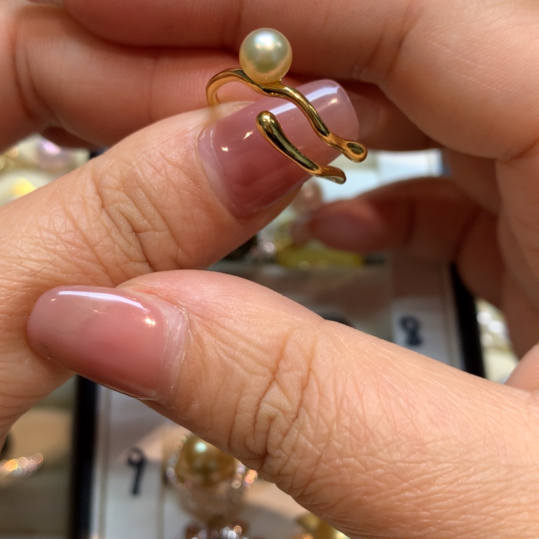 海水珍珠戒指银S925镶嵌