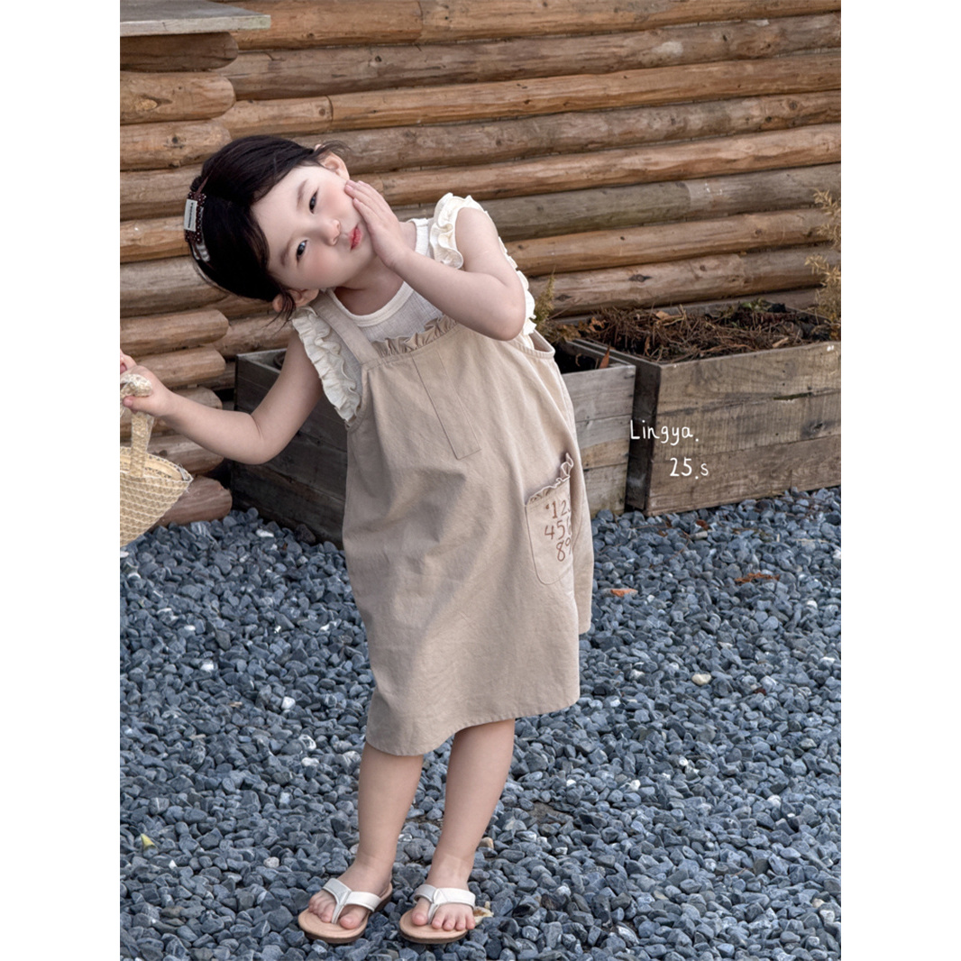 AC502~灵伢·25夏~木耳边背带裤152086