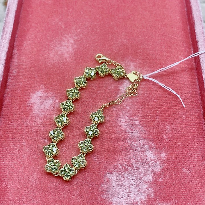 橄榄石手链银S925镶嵌