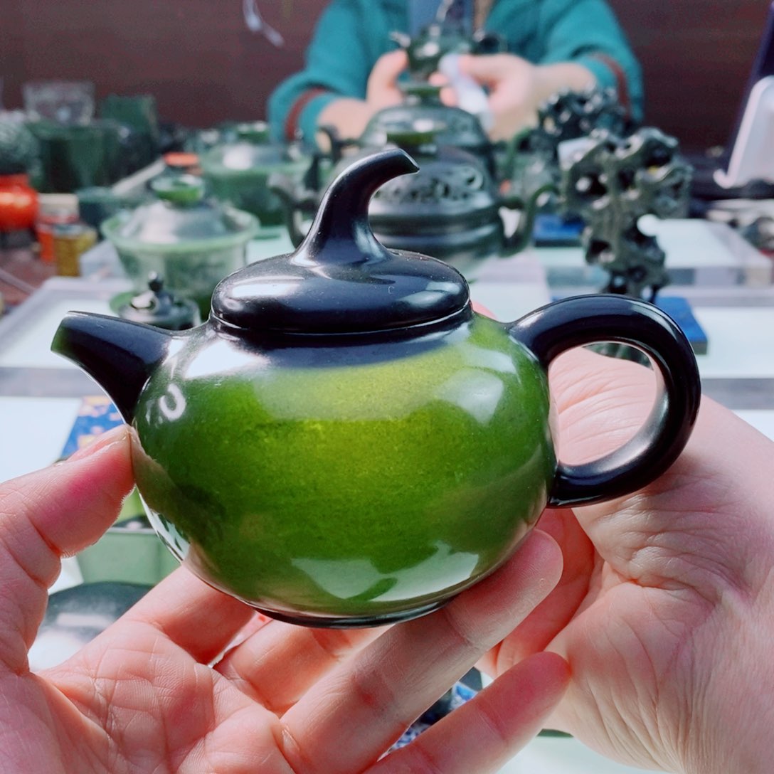 和田玉（青玉）未镶嵌摆件微瑕
