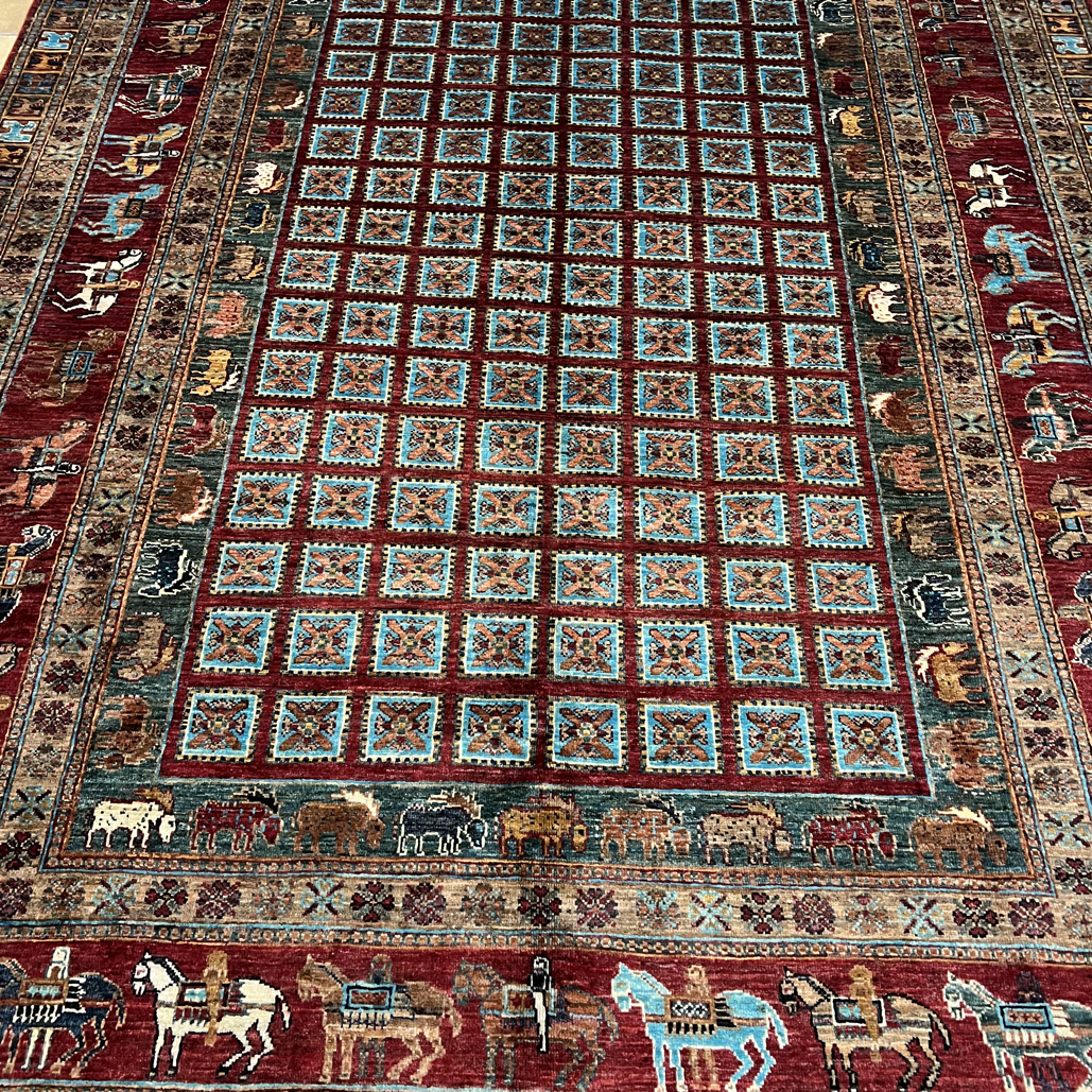 阿富汗手工羊毛地毯207 x295