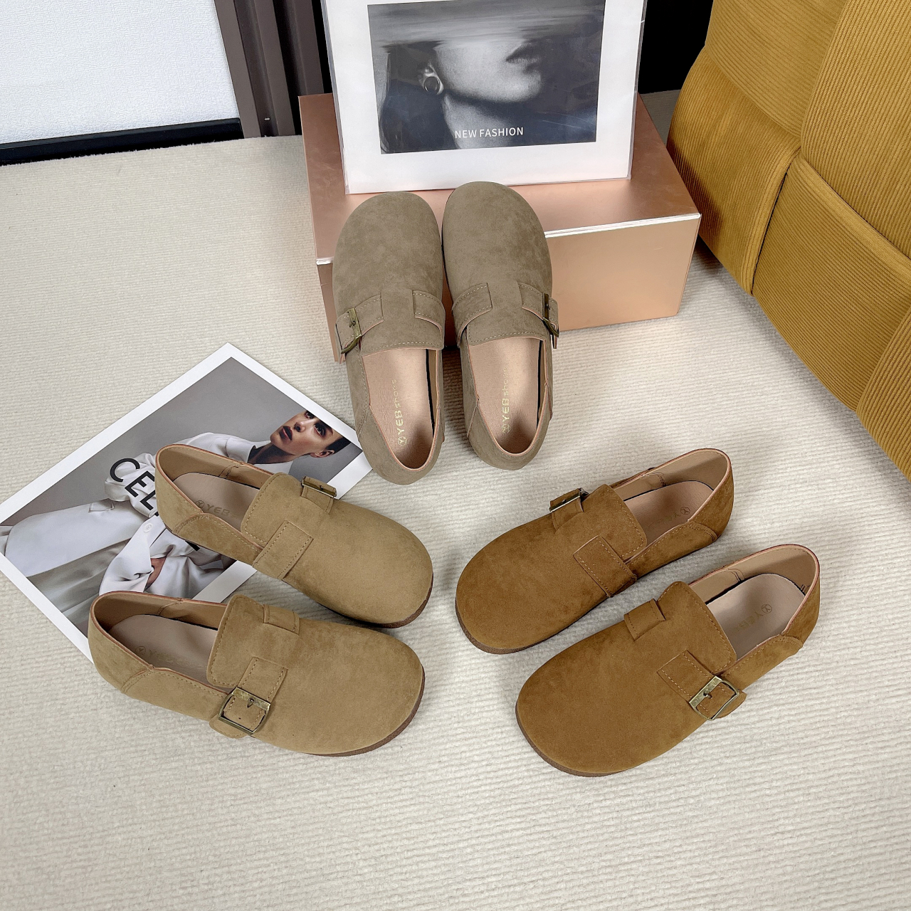 勃肯鞋春季时尚复古休闲鞋2025新款平底外穿时尚鞋P6005