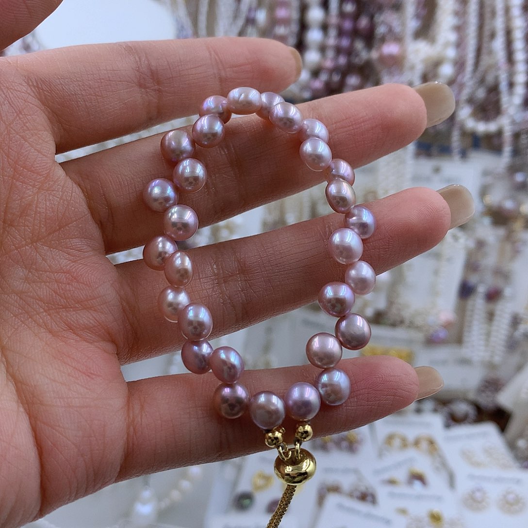 项链银S925镶嵌淡水珍珠