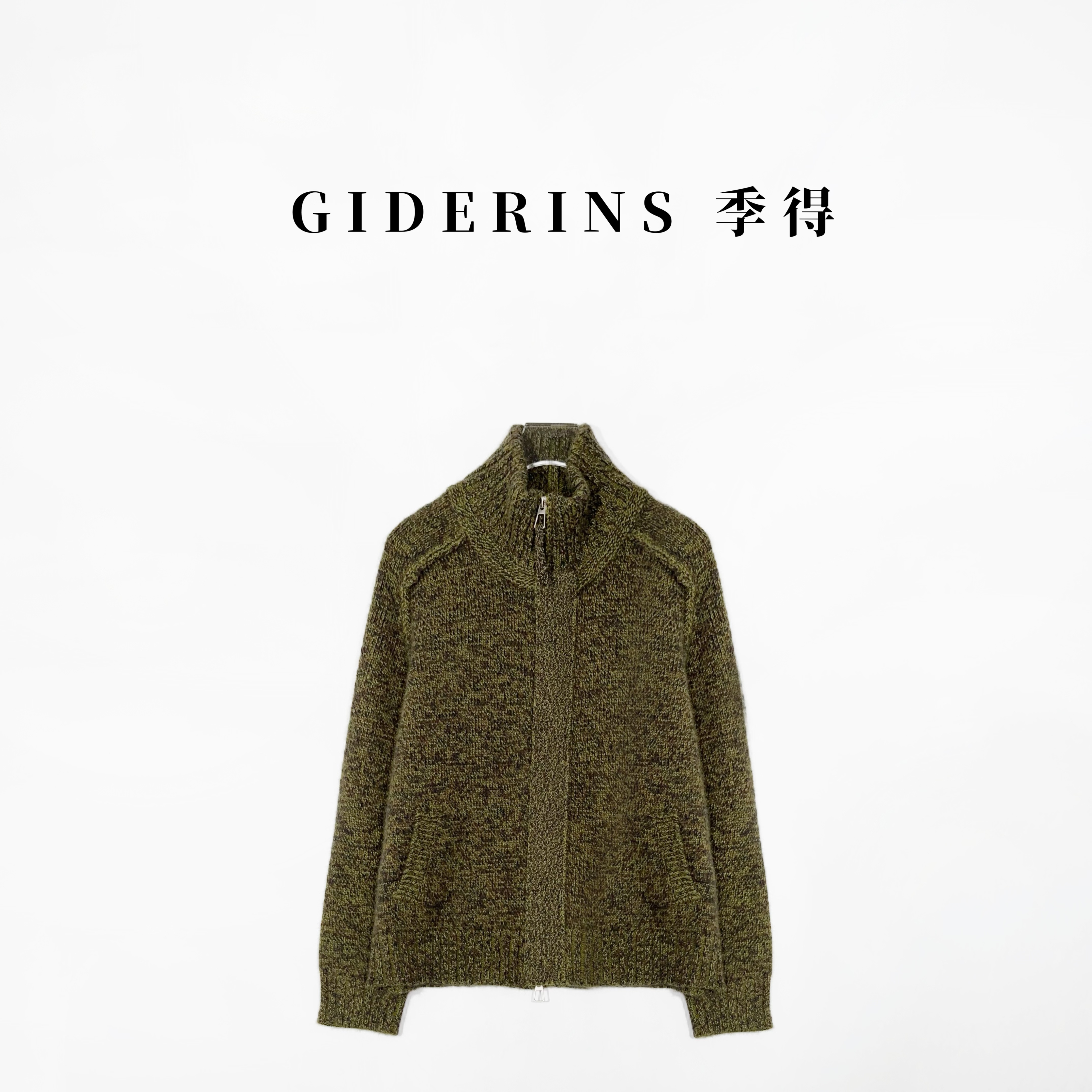 林果&季得 【冰雪奇缘】绵羊毛+兔毛立领拉链百搭女士针织开衫毛衣