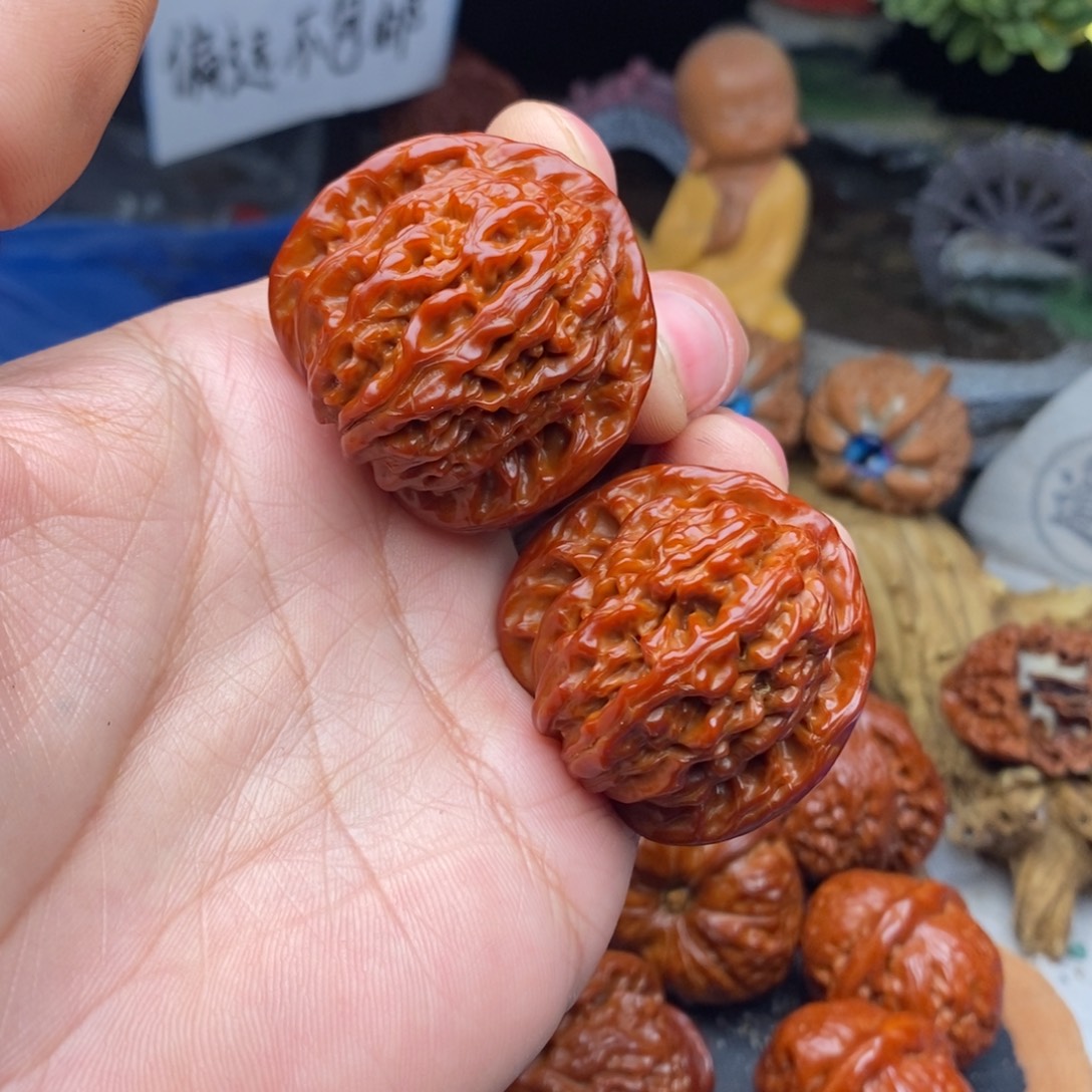 把件文玩核桃四座楼狮子头边48肚37