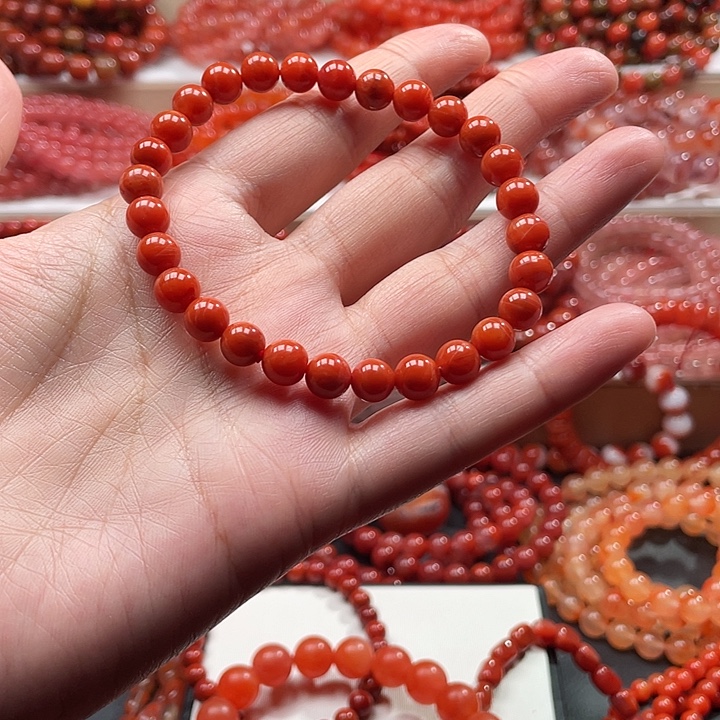 南红玛瑙未镶嵌手链