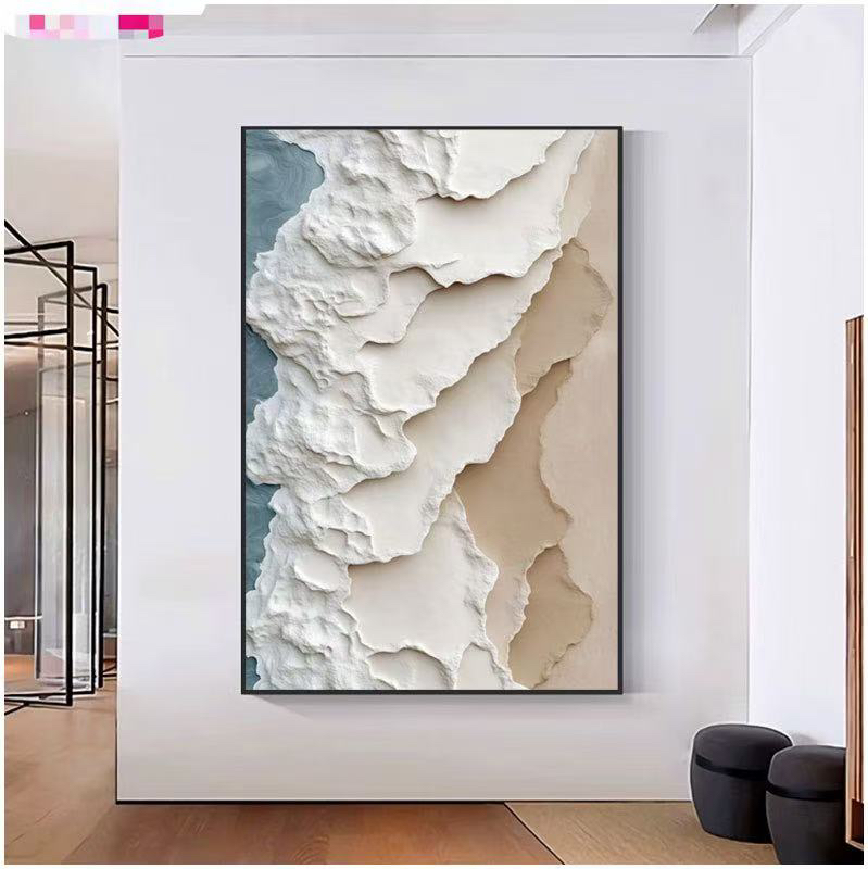 客厅玄关现代简约肌理感装饰画落地入户挂画走廊壁画