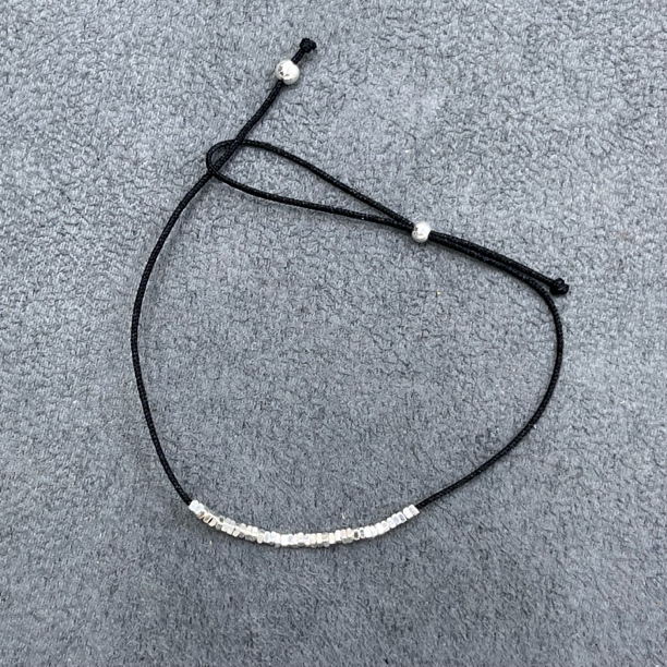 925银布艺脚链 银饰碎银脚链-0387