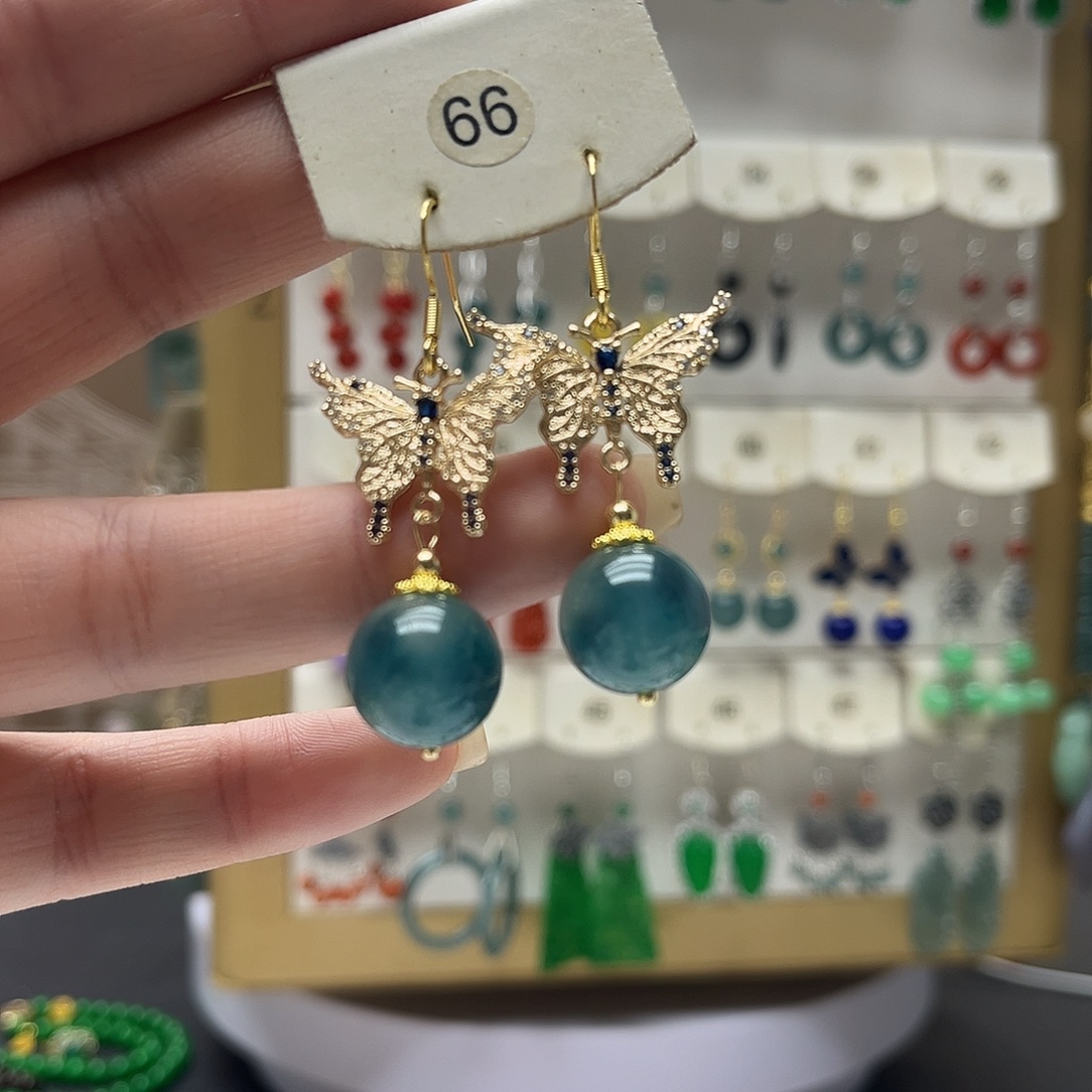 玛瑙/玉髓合金耳钉y