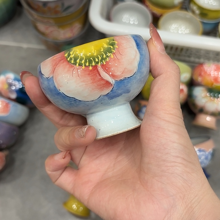 杯景德镇釉下五彩手绘陶瓷