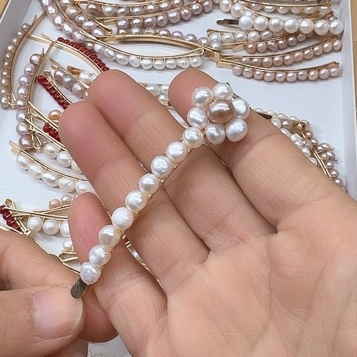 淡水珍珠发饰银S925镶嵌