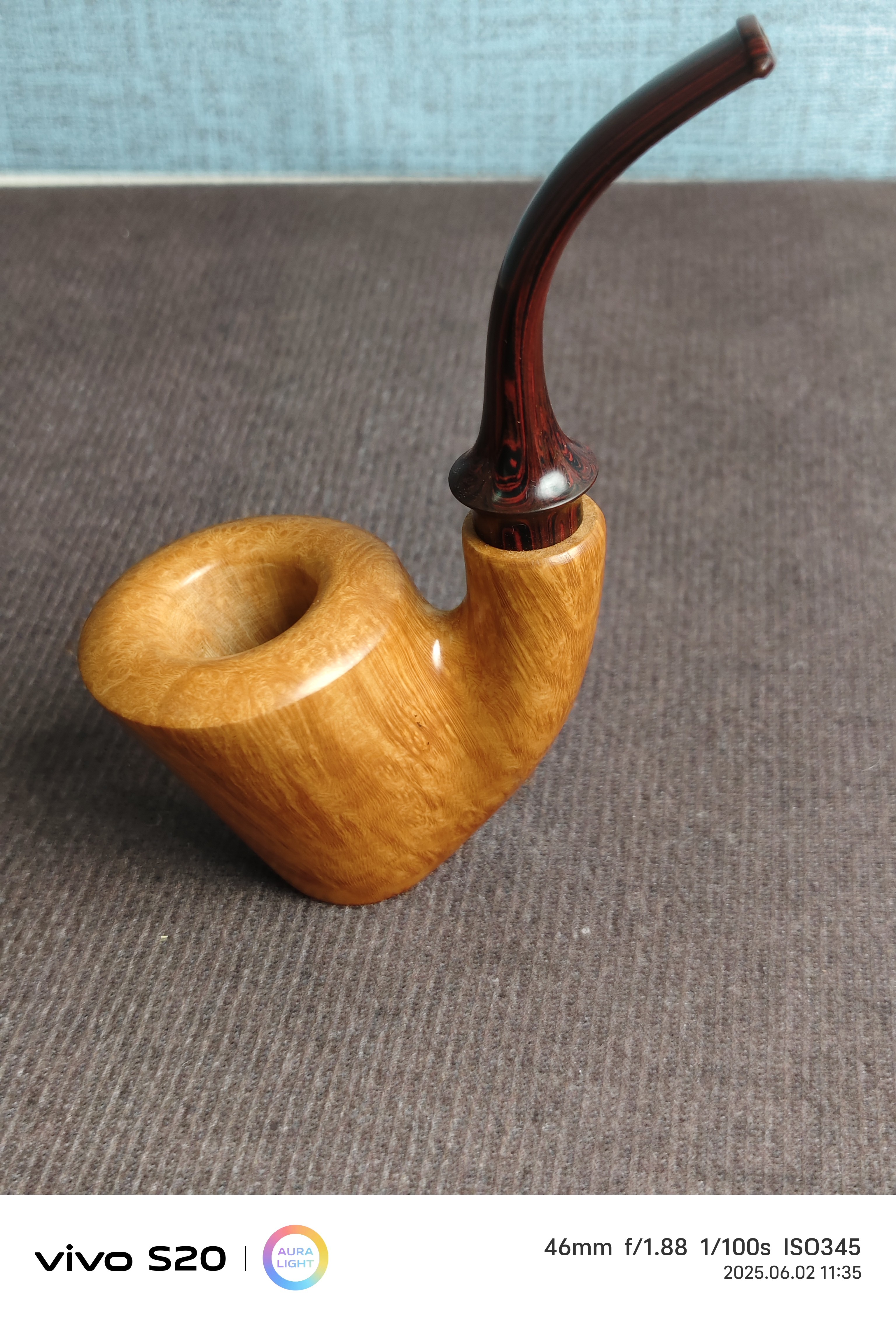 原木色坐斗石楠木烟斗内径18.8*38.8mm