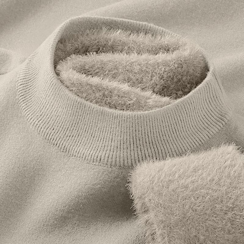 莫代尔羊毛秋冬季半高领毛衣男针织衫长袖韩版加绒加厚打底衫上衣