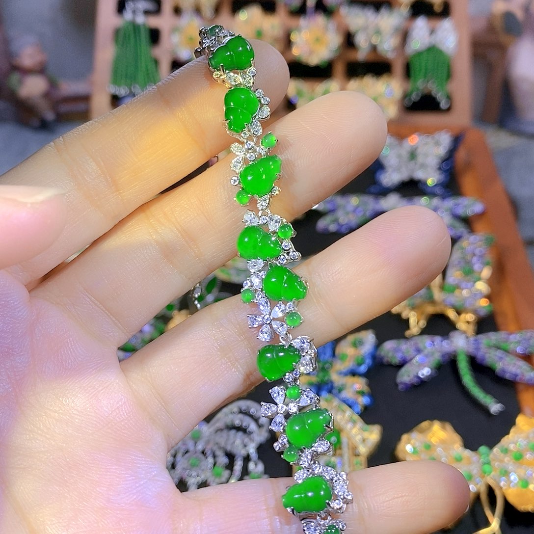 吊坠(不含链)银S925镶嵌翡翠