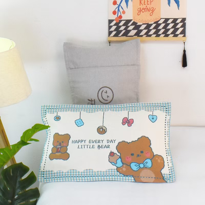 加厚纯棉纱布儿童枕套柔软透气棉枕吸汗可爱幼儿园