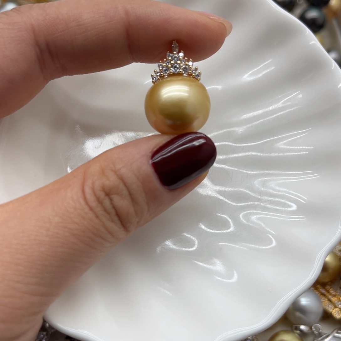 海水珍珠吊坠(不含链)银S925镶嵌