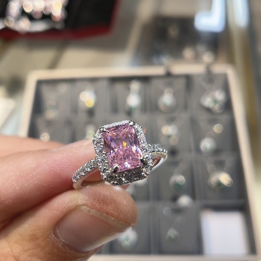 925银培育宝石实心s925银镶