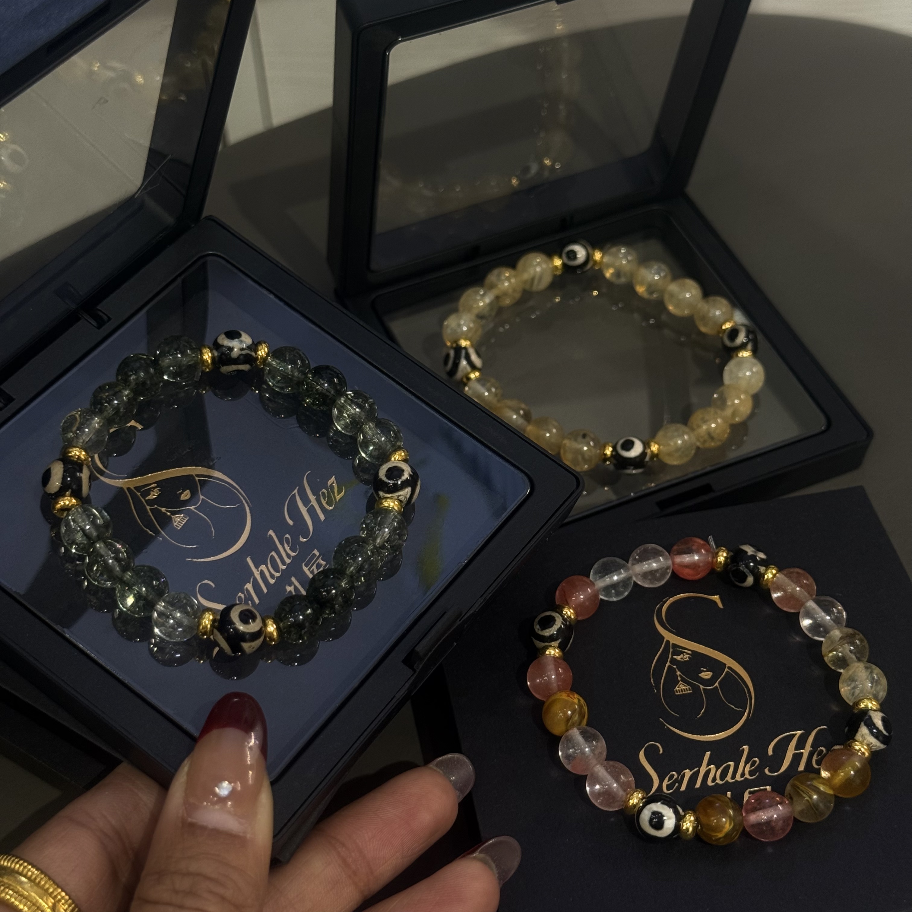 合金树脂手链 耳环姑娘民族风幸运单圈手链